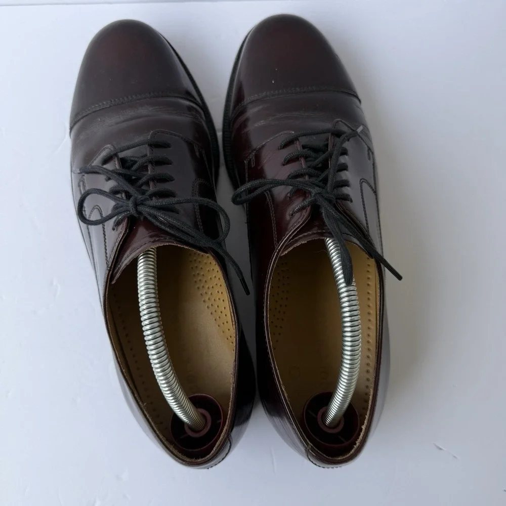 Cole Haan Men's 9D Burgundy Oxblood Leather Cap Toe Oxford Dress Shoes Lace Up